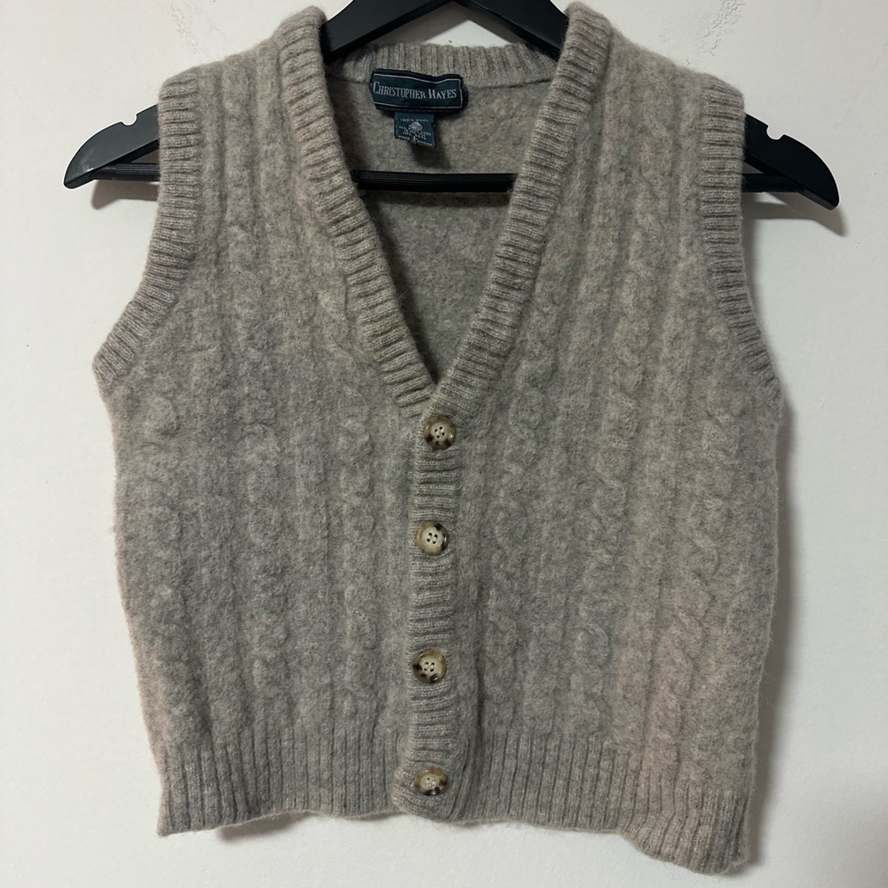 Christopher Hayes vintage wool button-up sweater vest 1990s 100% Wool